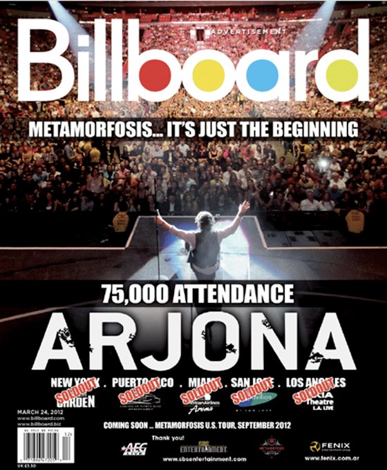 «Metamorfosis World Tour» es la portada de la revista Billboard